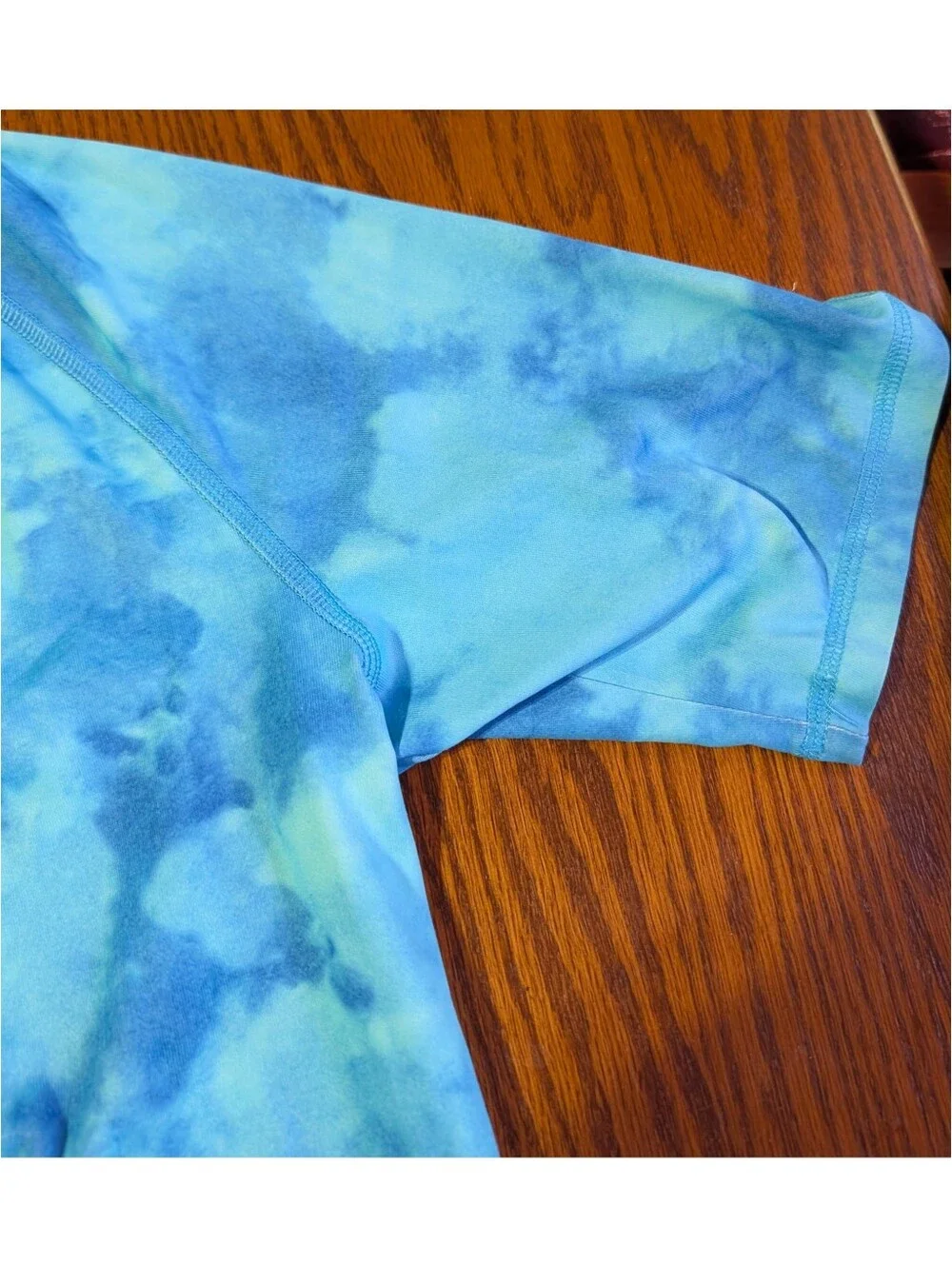 George Men's Blue Cloud Wash Tie Dye Swim Rash Guard